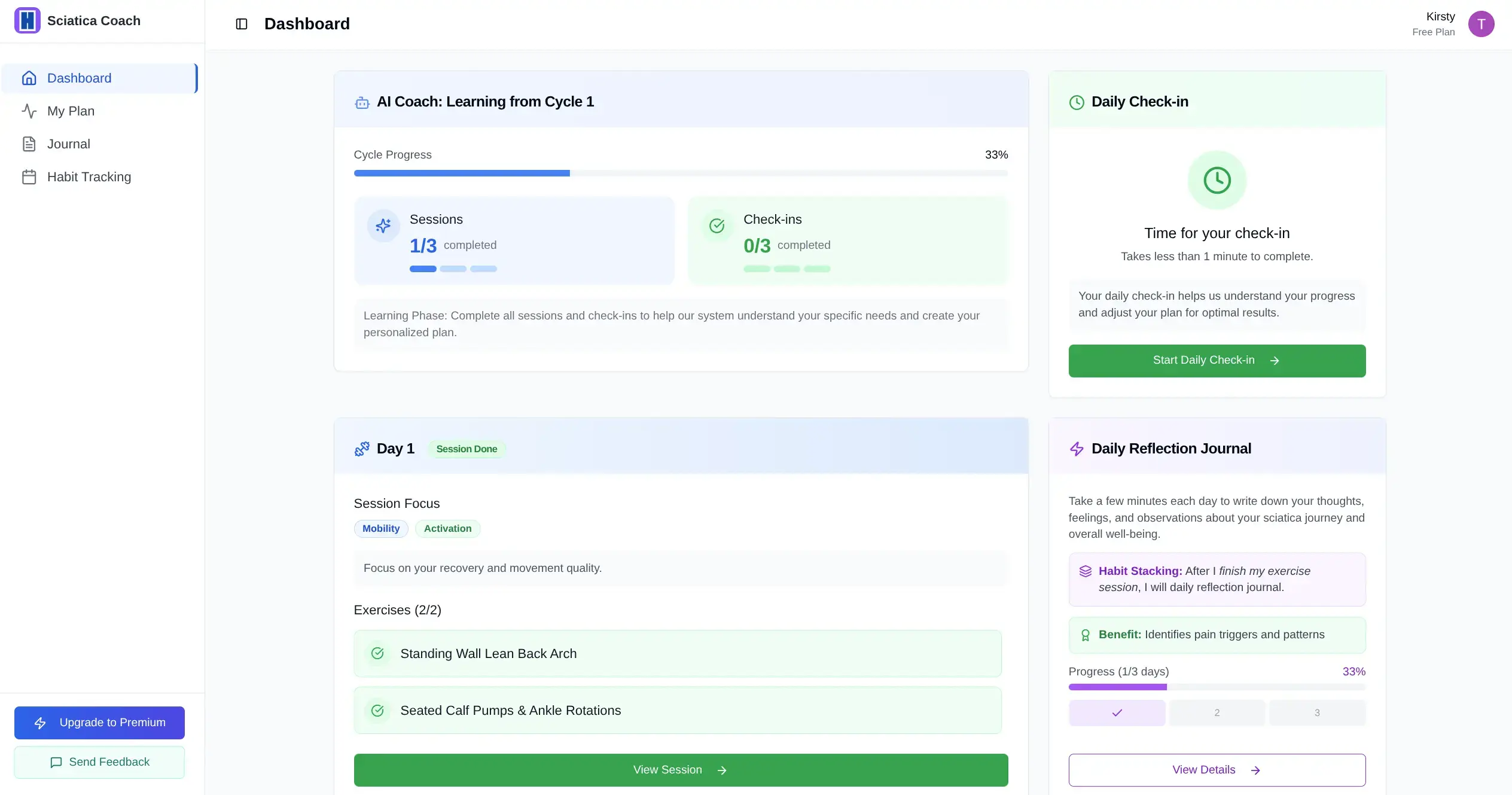 HealUp dashboard