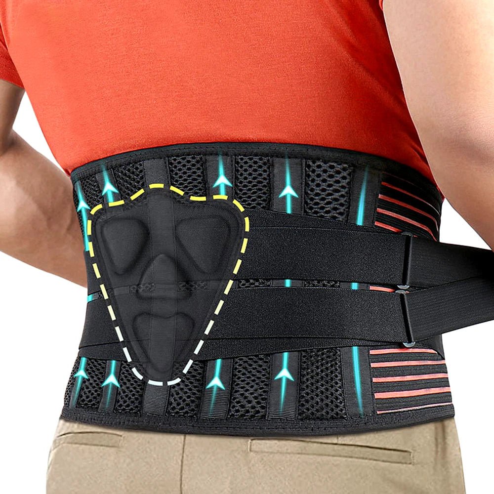 HealUp Lumbar Back Support Brace with Aluminium Stay Supports - HealUp